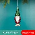 Christmas Gnome glass ornament in red and blue plaid coat hanging on tree branch - Gnome Santa Claus Style 14