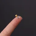 Minimalist gold stainless steel triangle zircon tragus stud with screw ball closure - Single Triangular Zircon (HSPJ356-17#G)