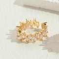 Bague ajustable dorée à l'or 14K avec zircons marquise pour un style élégant - Zircon Blanc Marquise