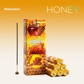 Mahendra Honey Incense Sticks set with yellow hexagon pack and large retail box display - Honey