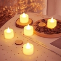 Pack of 5 LED tea light candles with warm yellow flame for cozy Christmas decor - Normal Electronic Candle