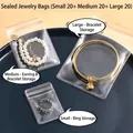 Détail de 60 sachets à bijoux transparents anti-oxydation pour bagues et bracelets - 4*6 6*8 8*12 20 Chaque