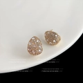 Boucles d'oreilles gouttes dorées avec pavé de zircons blancs pour femmes - Goutte d'eau en Zircon Complet