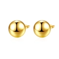 Pendientes de bola hueca chapados en oro de 18K con diseño esférico minimalista - Perno de Bola Hueca / Dorado