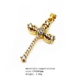 Détail du pendentif croix boussole plaqué or 14K avec zircons et spécifications de taille - Style 5