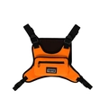Tactical chest bag in bright orange and black nylon with adjustable four-point straps - Orange