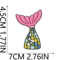 Detailed embroidery patch of a colorful mermaid tail with dimensions 7cm x 4.5cm - No.16-Mermaid Tail