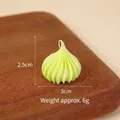 Miniature yellow-green spiral dollhouse cake accessory, size 2.5x3cm weight 6g - Pagoda Candy-Yellow Green