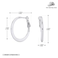 Detailed dimension guide for 925 sterling silver hoop earrings with weight and size info - 925 Silver / S925 Silver Plated Platinum