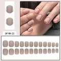 Detail view of 24pcs matte nude pink short round press-on nails set with size layout - Matte Nude Pink (DFYM-22)