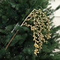 30cm sparkling gold Christmas berry pick for DIY tree decoration with glitter finish - 30cm / Gold