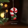 Zuckerstangen Anhänger für Weihnachtsbaum mit rot-weißen Streifen und Schleife - Zuckerstange