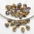 DIY 8x10mm skull-shaped beads in golden and rainbow finish for jewelry making - Half Gold Inner Multicolor