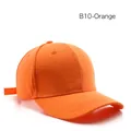 Classic orange cotton six-panel baseball cap B10 with adjustable strap and curved brim - Orange