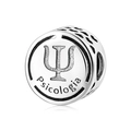 S925 sterling silver Psicologia bead with heart cutouts for charm bracelets - Psychology