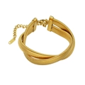 Détail du bracelet double chaîne serpent en or 18K avec poinçon K18 sur le fermoir - Bracelet Or / 8mm-19+7cm