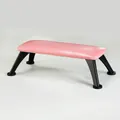 Pink faux leather pedicure footrest stool with stable black metal legs and padding - Dreamy Pink (Sheet Metal Black Legs)