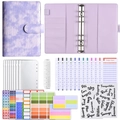 Lavender purple crocodile pattern A6 binder set with budget sheets and labels - Luxury Set - Purple Crocodile