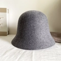 Sombrero de lana gris de estilo japonés con un diseño vintage de pescador elegante - M(56-58cm) / Gris