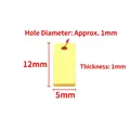 Polished gold stainless steel rectangular pendant tag with dimensions 12x5mm for DIY jewelry - Polished Square Tag 5x12mm / 18K Gold