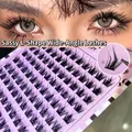 Cils en grappe grand angle en forme de L, noir profond pour un look manga - Forme L E7