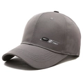 Dark grey cotton twill baseball cap with decorative BONUDA side rubber logo - Adjustable / Dark Gray