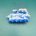 Blue ocean themed resin hair claw clip with starfish and seashell patterns - Sea Wave / 9cm