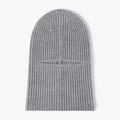 Pasamontañas de punto acanalado gris claro para invierno con diseño de máscara de un solo agujero - Talla única / Gris claro