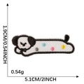 Cartoon dog embroidered patch with colorful dots, size 5.1cm by 1.9cm DIY accessory - Black and White Spotted Long Dog