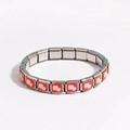 Detail of Italian charm bracelet with Scorpio zodiac sign in pink enamel and gold trim - Scorpio Style (款式11)