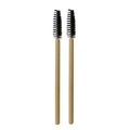 Wegwerp wimperborsteltjes met natuurlijk bamboe handvat en zwarte spiraalvormige borstelharen - Mascara Borsteltje Met Bamboe Steel
