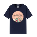 Navy blue Mother's Day floral t-shirt in comfortable cotton with round neck - XS / Tops / Navy (Happy Mother's Day Floral Print)