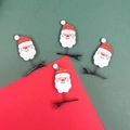 Set di mollette per capelli a forma di Babbo Natale glitterato con molla decorativa - Fermaglio per Capelli Babbo Natale Bianco Glitterato