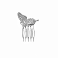 Silberner Schmetterlings-Haarkamm aus Metall mit 5 Zinken für Wald-Stil Frisuren - Schmetterlingsstil (5-Zahn-Kamm) / Silber Rechte Seite (K3307)