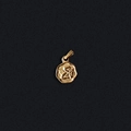 Octagonal 18K gold plated titanium steel pendant featuring a vintage angel relief - M16 (Octagonal Angel)