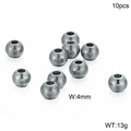 Set di 10 perline distanziatrici in acciaio inossidabile placcato oro 18K da 4mm grigio - 4mm Color Acciaio (KLJ2290-Z)