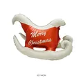 Christmas sleigh foil balloon in red and white with Merry Christmas text 65x44cm - Matte Christmas Sleigh