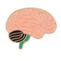 Creatieve emaille speld van het menselijk brein met anatomische zones in roze en goud - Hersenen