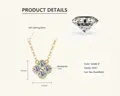 Clover pendant necklace in S925 sterling silver with sparkling D color moissanite stone - Gold - Lucky Clover (0.4ct)