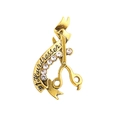 Golden hairdresser brooch featuring a pair of scissors and #1 Hairdresser rhinestone banner - Gold Hairdresser #1 Style (YNCP7720金)