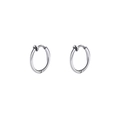 Punk style silver titanium steel clip-on hoop earrings for non-pierced ears - Spring Ear Clip Steel Color (Single)