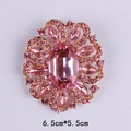Pink crystal flower brooch with gold base, size 6.5cm by 5.5cm for women jackets - Gold Pink Zirconia
