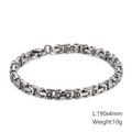 Polished silver Byzantine chain bracelet for men, 190mm length and 4mm width size - Pure Silver Style (KB106715-Z)