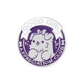 Cute Good Girl puppy club enamel pin in purple and white zinc alloy finish - XZ75-15 Good Girl Appreciation Club