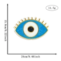 Large blue sequin evil eye embroidery patch for clothing DIY decoration 24x15.8cm - Classic Blue Gold Evil Eye