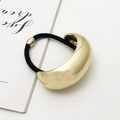 Minimalistische U-vormige goudkleurige haarelastiek met dikke zwarte elastische band - A0057A / Goud