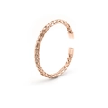 Minimalist rose gold stainless steel woven wire open cuff bracelet for a trendy punk look - Rose Gold