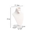 Cream velvet bust necklace display stand with detailed dimensions for jewelry storage - Extra Small Set / Beige Velvet