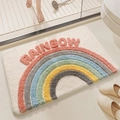 Close-up of fluffy rainbow bath mat texture in a cozy bathroom setting - 50*80cm / Over The Rainbow