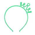 Detail of green plastic crown headband with non-slip teeth on a white background - Luminous Crown / Green